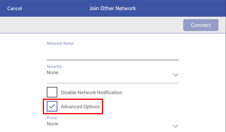 Wi-Fi advanced options