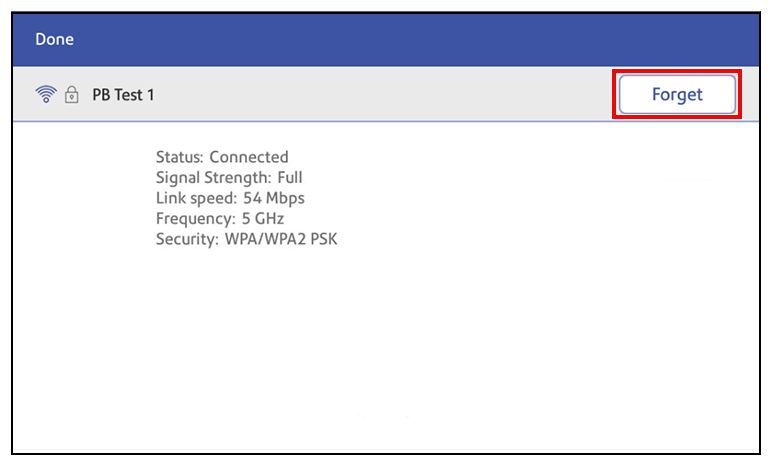 Forget Wi-Fi network