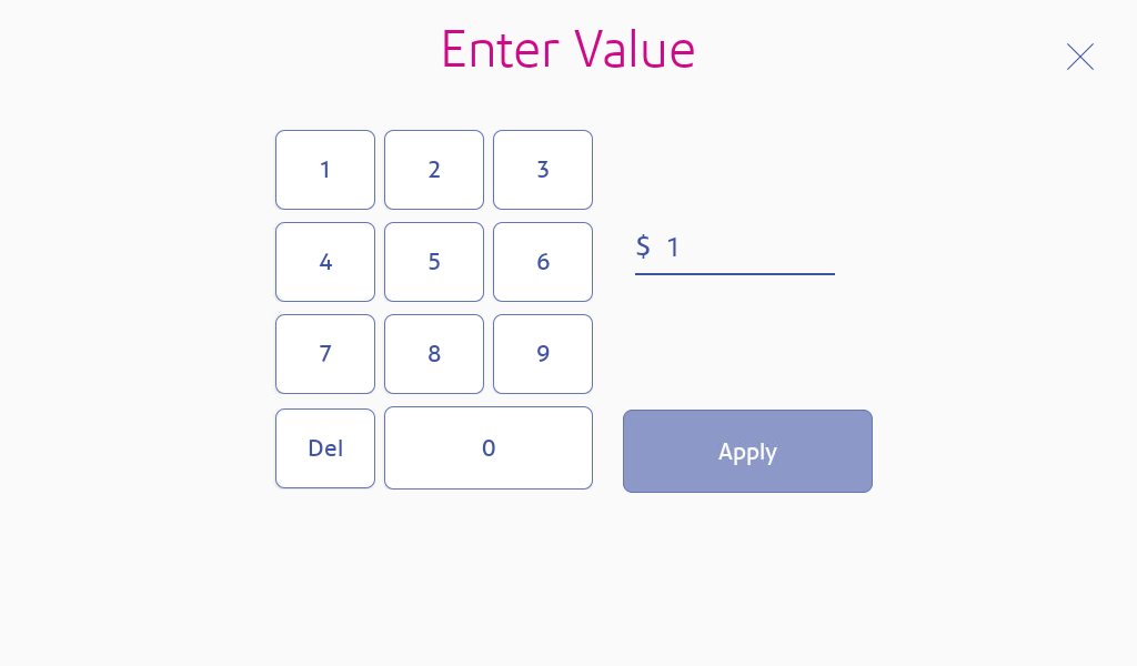 Enter item value